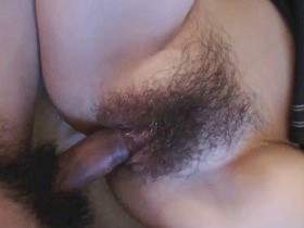 Into the unshaven pussy