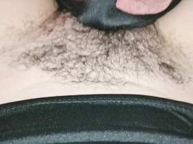 He licks my hairy pussy