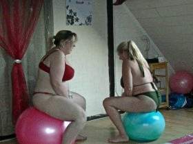 Bouncy ball fun with my girlfriend