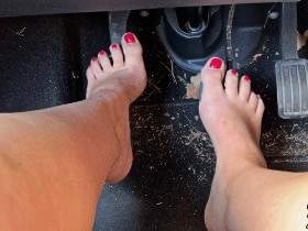 Driving barefoot and without panties