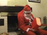 Santa Claus pack the rod from
