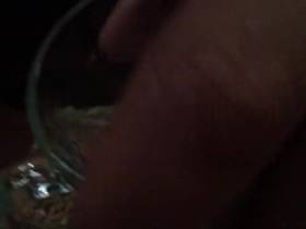 Pissing into the glass at the forest trip