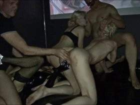 Three couples having sex in the swingers club