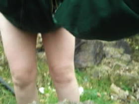 outside through the rocks