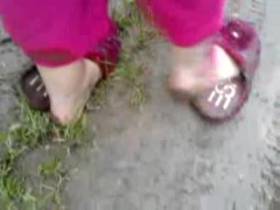 Mud puddles and run through with slippers, User request