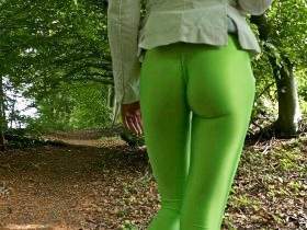 Green leggings in the forest, part 3