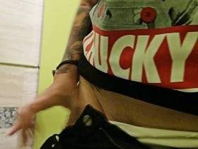 Pissing on the loud, public loo on vacation