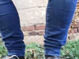 Outdoor piss in dirty boots