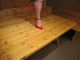 High Heels and feet spattered with lap dance!