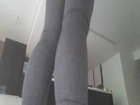 Blonde Grey Tights Poop