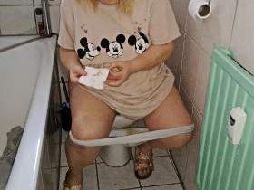 While pooping and peeing in the morning