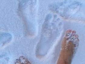 Backe Füße im Schnee