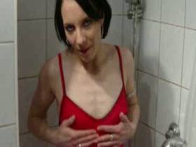 In the shower finger in the cunt
