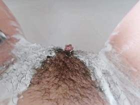 Close-up of my pussy while shaving