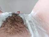 Close-up of my pussy while shaving