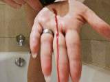 Blut Periode Menstruation Tage schmieren auskippen
