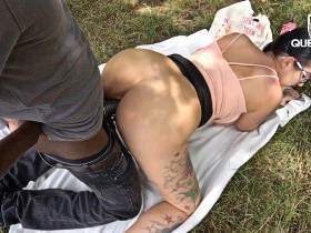 Outdoor radical fuck! BBC monster cock flooded me with cum!