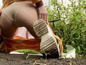 Teen Nicole. Fresh manure for the garden