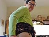Wearing rubber pants and a diaper in the office