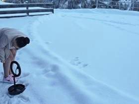 Snow Angel NAKED at minus 9 degrees