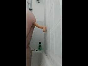 Dildo fucking in the shower