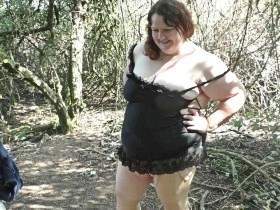 Horny slut in the woods