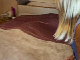 The cleaning lady in the smock