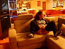 Public piss in furniture store