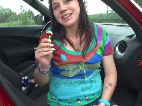 Lollipop in the pussy and then lick off