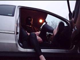 Dress horny heels in the car 1 ** Outdoor 2020 **