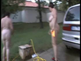 On vacation, naked car wash 1
