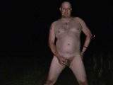 naked and pee at night outdoors