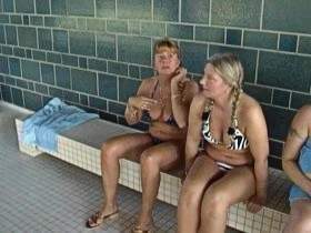 Public swimming pool in the next cock milked!