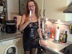 Kitchen slut blows and fucks you!