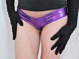 Black gloves and hot pants