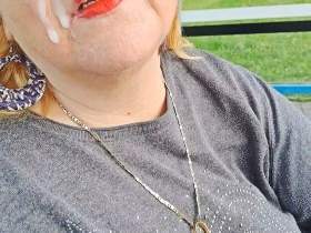 full of sperm at the bus stop