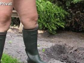 Pissed in rubber boots