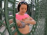 PUBLIC breasts flash in the park