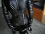 Bbgirl in Lycra and leather corset