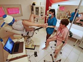 Extrem pervert anal examination by two nurses