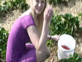After picking strawberries