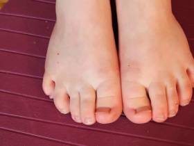 Painted toenails