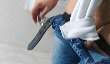 Pissen auf dem Museums Klo in Spanien