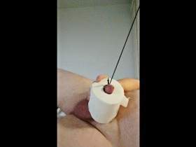 Nylonjunge fucks the horny toilet paper roll