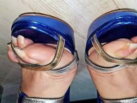 Blue Heels Arched Feet