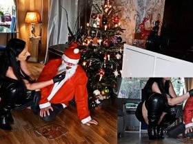 Weihnachtsmann mit Scheiße abgefüllt