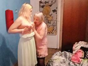 Blonde lesbians old and young