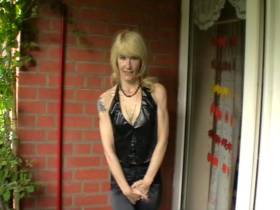 satin pants piss in highheels plateau