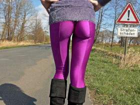 Purple leggings in April