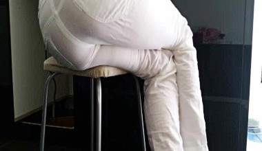 Weiße Hose kacken